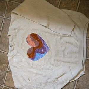 H&M Sequin Heart Girls Sweater